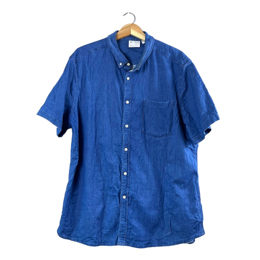 Men's Asos Denim Chambray Button Front Shirt 3XL